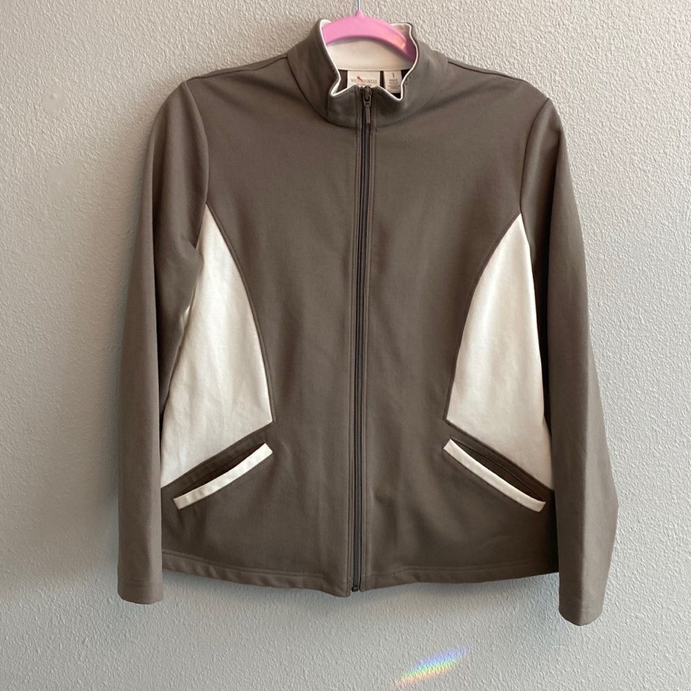 Chico’s- color block full zip track jacket- Size 1 (M/8)